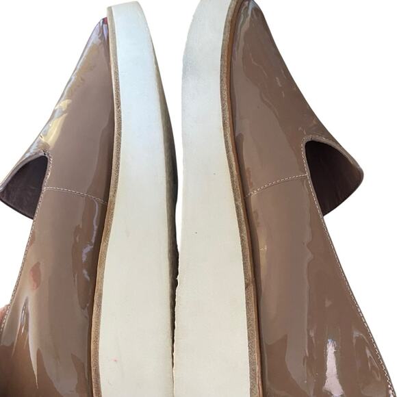 Vince Patent Leather Platform Slip On Loafer Shoes Taupe Antique Rose size 8.5 - Picture 7 of 10
